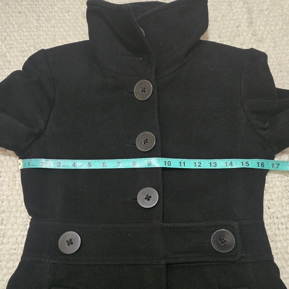 CLUB MONACO Classic Black Women's Trench Coat Wool Blend Size XS - Picture 10 of 16